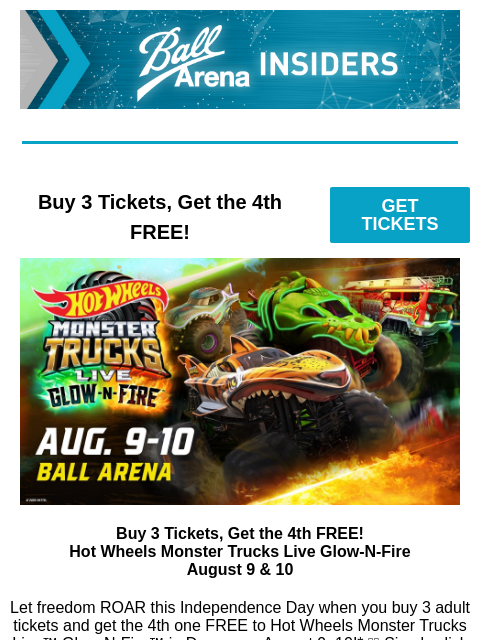kroenkeentertainment newsletter: Special Offer: Hot Wheels Monster Trucks LIVE