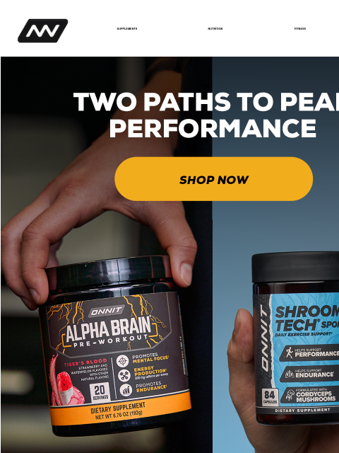 onnit newsletter: Alpha BRAIN Pre-Workout vs. Shroom Tech SPORT