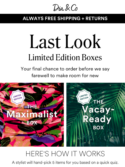 dia newsletter: Last chance to grab these 2 bestselling boxes 👀