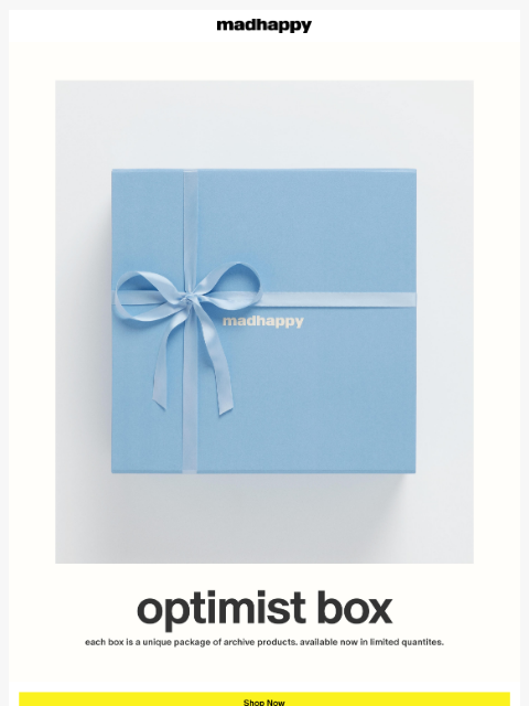 madhappy newsletter: Optimist Box