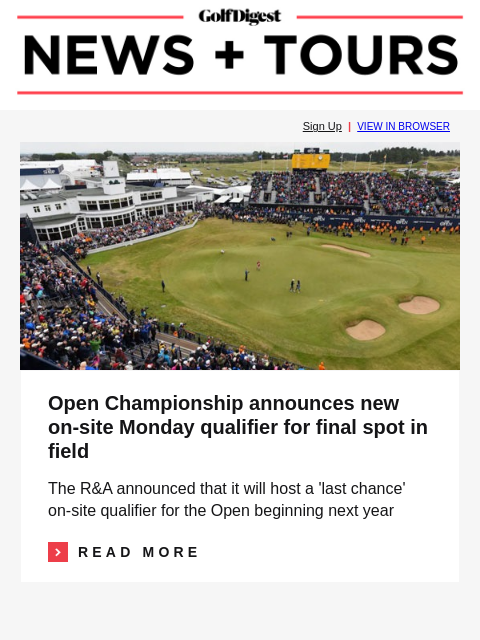 golfdigest newsletter: U.S. Open feel-good story gets even better