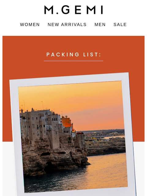 mgemi newsletter: Our Puglia Packing List