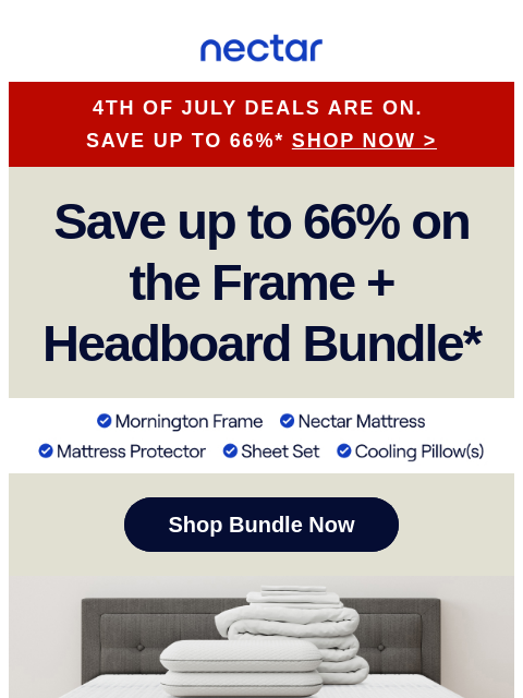 nectarsleep newsletter: Mattress + Frame + Bedding = Up to 66% Saved 😶‍🌫...