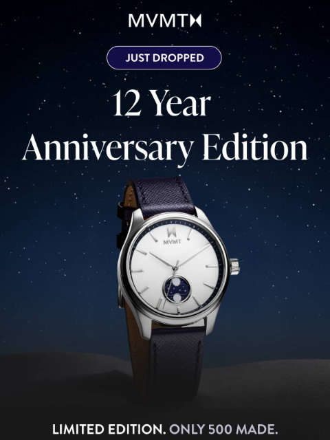 mvmt newsletter: Just Dropped: 12 Year Anniversary Edition