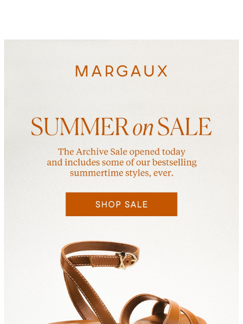 margauxny newsletter: Summer bestsellers up to 65% off