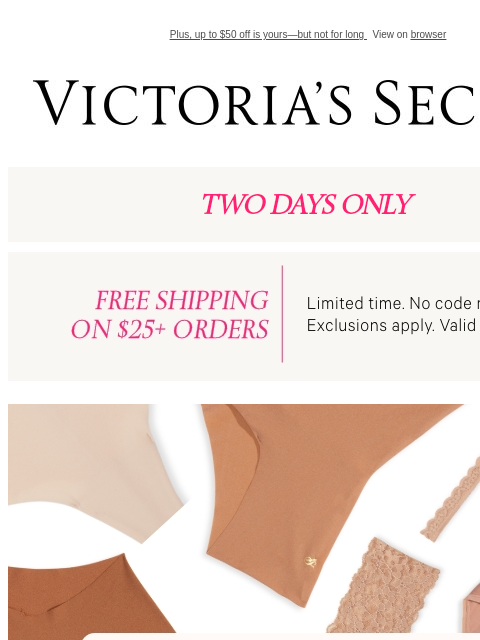 victoriassecret newsletter: New Neutral Panties Are Here—5/$30