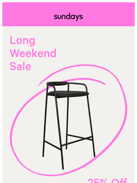 sundays-company newsletter: Up to 25% off