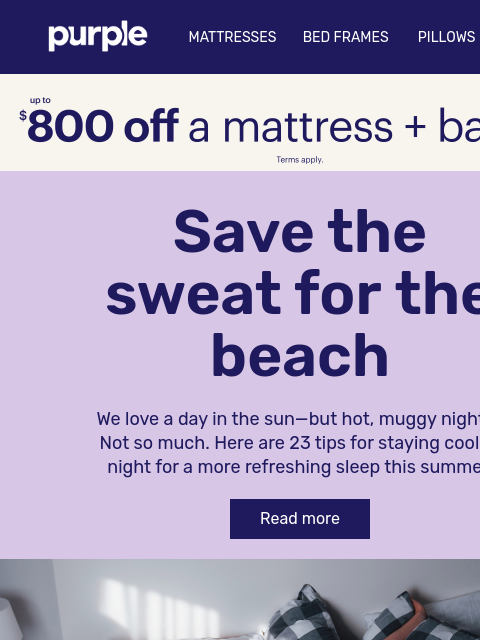 purple newsletter: The solution for hot sleepers