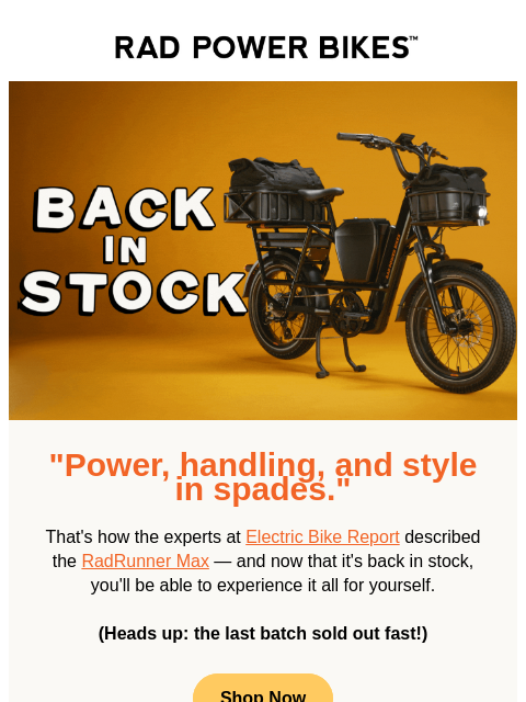 radpowerbikes newsletter: 🚨 The Max is Back 🚨