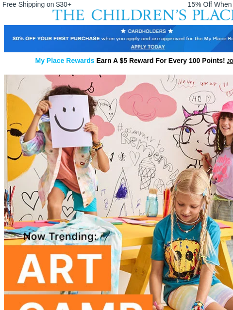 childrensplace newsletter: Summer Trend Alert: ART CAMP! 🎨