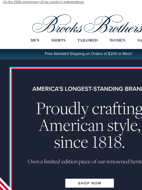 brooksbrothers newsletter: Celebrating our role in defining American style, s...