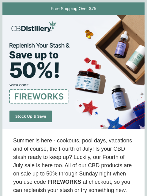 thecbdistillery newsletter: Replenish Your CBD Stash and Save (up to 50%)!