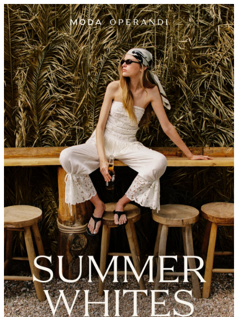 modaoperandi newsletter: Head-to-toe white + a raffia bag