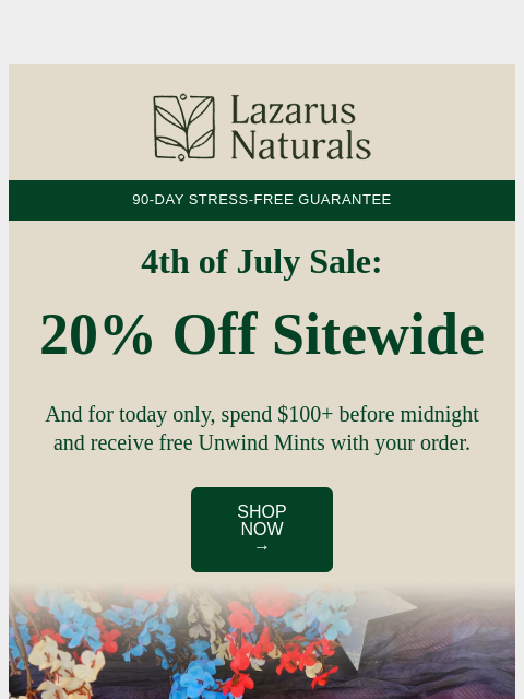 lazarusnaturals newsletter: 🎆 20% Off Sitewide: Celebrate With Us This Weeken...