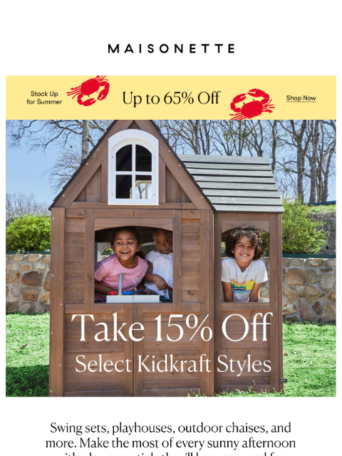 maisonette newsletter: 15% Off KidKraft