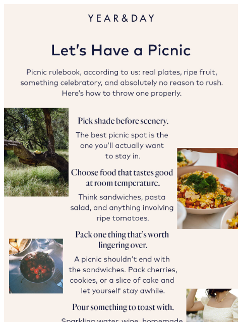 yearandday newsletter: Lunch looks better outside