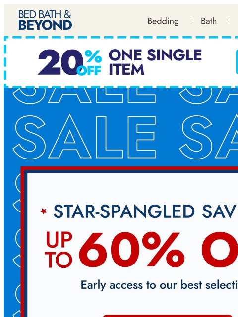bedbathandbeyond newsletter: Star-spangled savings up to 60% off  🎆