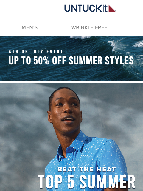 untuckit newsletter: Beat The Heat  With These Must-Haves 🩳🔥