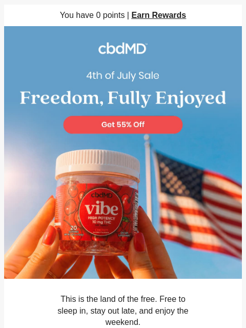 cbdmd newsletter: Freedom, Meet Savings 🤝