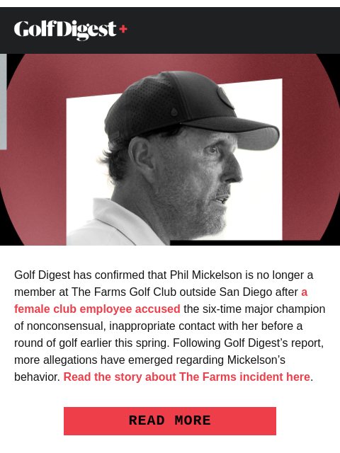 golfdigest newsletter: Most Popular: Mickelson accused of inappropriate c...