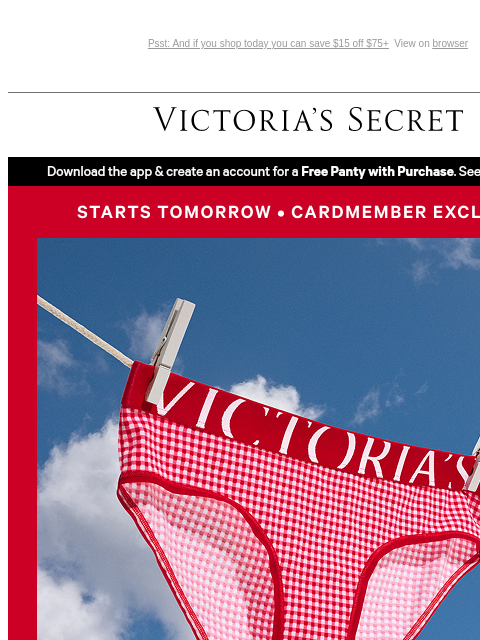 victoriassecret newsletter: Cardmembers: 10/$35 Panties Tomorrow
