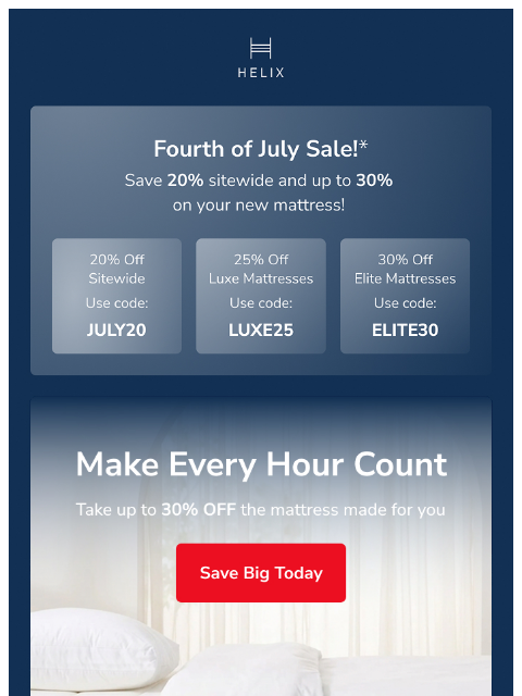 helixsleep newsletter: Beat the heat and save up to 30%
