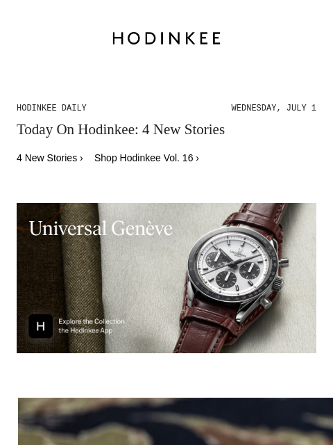 hodinkee newsletter: Hodinkee Daily | 07/01/2026