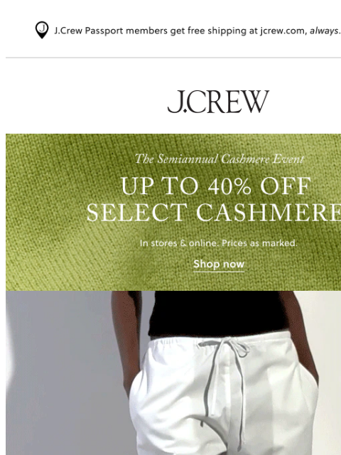 jcrew newsletter: Four styles with five stars