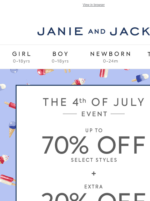 Discover Americana-inspired dresses and more. View in browser Stores Janie and Jack Girl Boy Newborn Tween Janie and Jack Girl Boy Newborn Tween Girl Boy Newborn Girl Newborn Boy Accessories Sale Gift