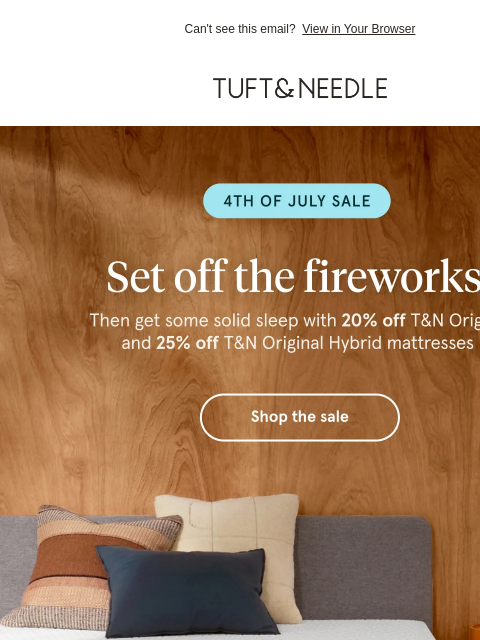 tuftandneedle newsletter: Save up to 25% on select mattresses