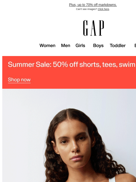 gap newsletter: Your 50% off deals won't last much longer