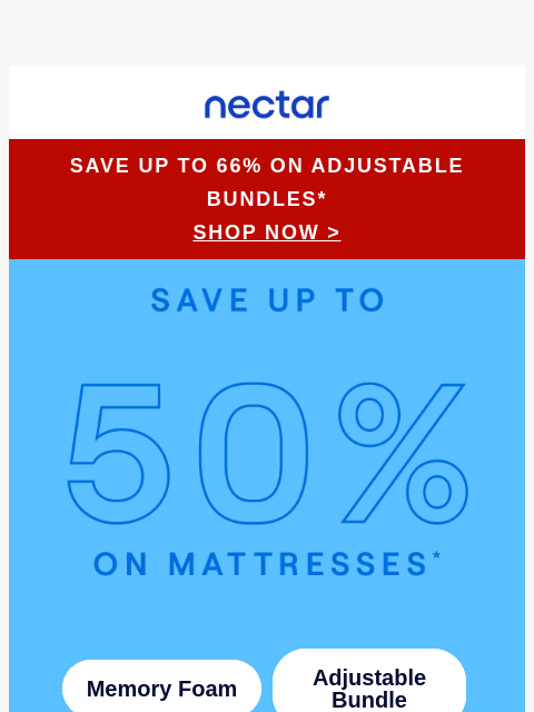 nectarsleep newsletter: Up to 50% saved on star-spangled sleep 🛏️✨