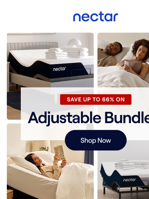 nectarsleep newsletter: Red, white & recline: Save up to 66% on Adjustable...