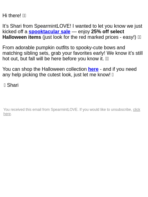 spearmintlove newsletter: Hey! 🎃 Grab 25% off some of our Halloween faves