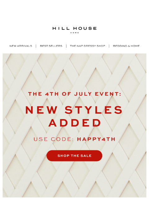 hillhousehome newsletter: NEW STYLES ADDED