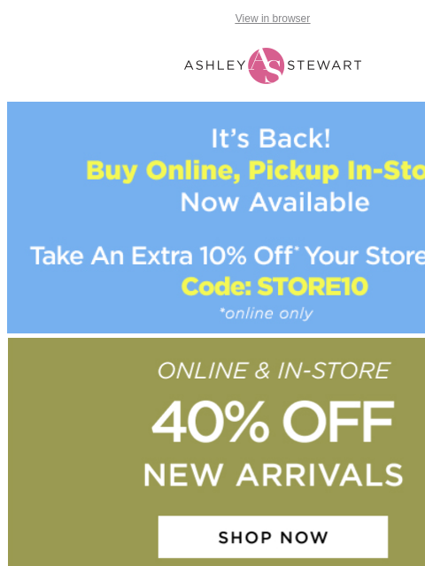 ashleystewart newsletter: Thanks, it's NEW + from Ashley Stewart 💁‍♀️