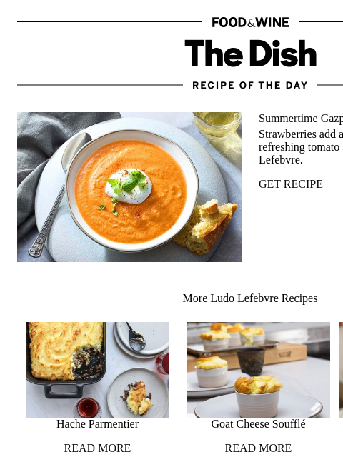 foodandwine newsletter: Summertime Gazpacho
