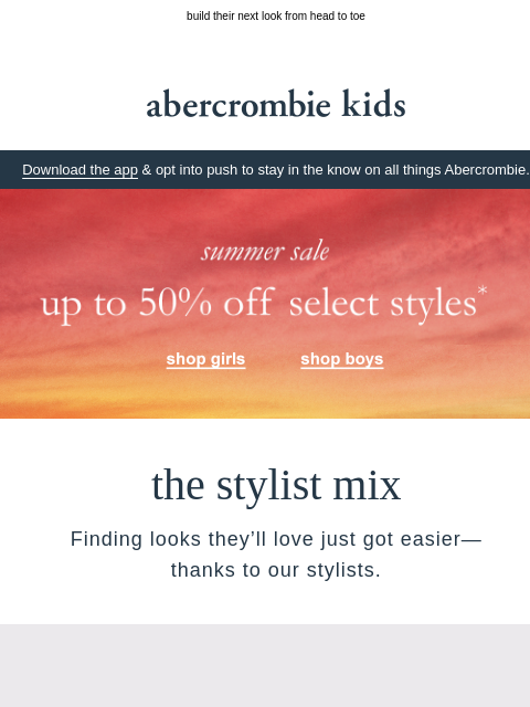 abercrombie newsletter: introducing the stylist mix!