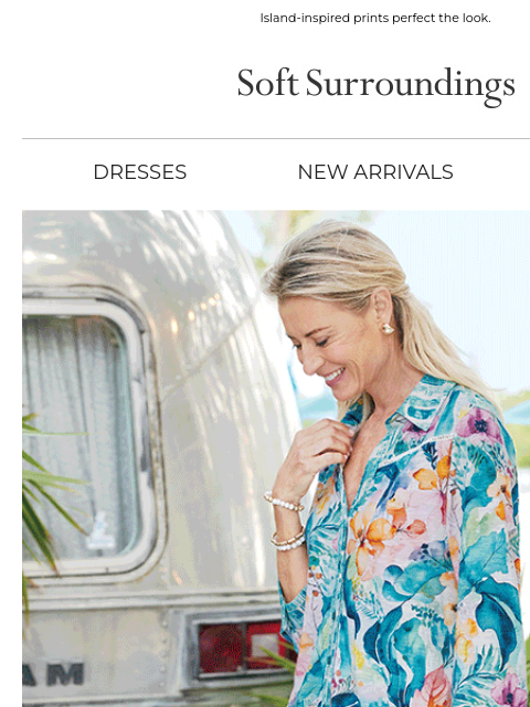 softsurroundings newsletter: Outfits with a Tropical Twist.