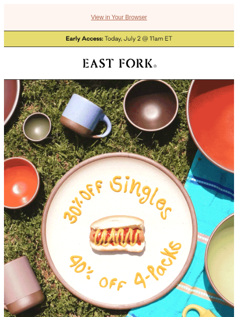 eastfork newsletter: Early Access: Seconds Sale