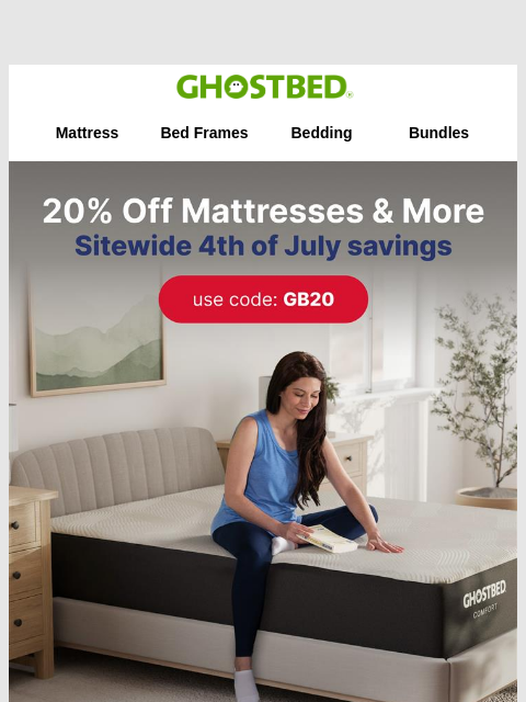 ghostbed newsletter: 4th of July... LET'S GO 🇺🇸🇺🇸🇺🇸