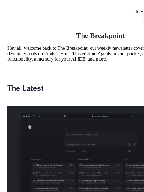 producthunt newsletter: 🛠️ Cursor in your pocket