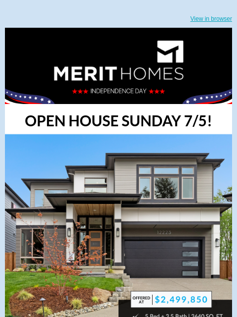 merithomesinc newsletter: 1 Open House on Sunday July 5th. Our Kirkland Offi...