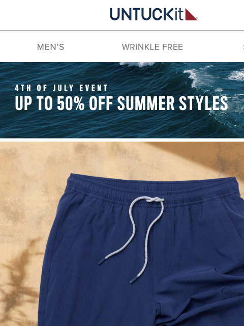 untuckit newsletter: Shorts + Swim In One: Now $56 🌊 🏄