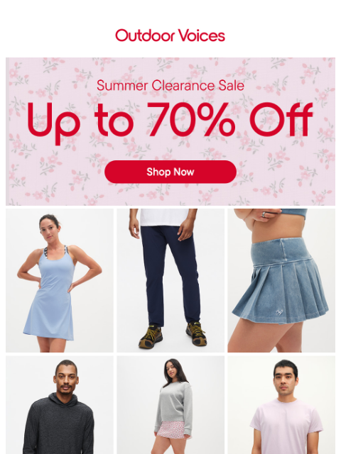 outdoorvoices newsletter: COOL DOWN WITH UP TO 70% OFF