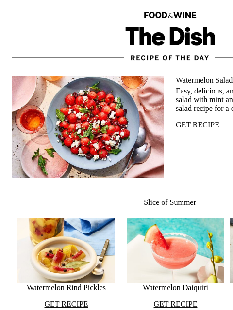 foodandwine newsletter: Watermelon Salad