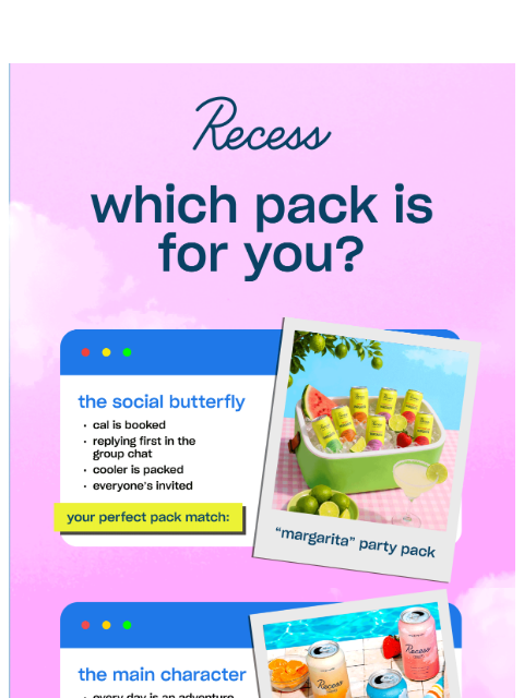 takearecess newsletter: we know your type