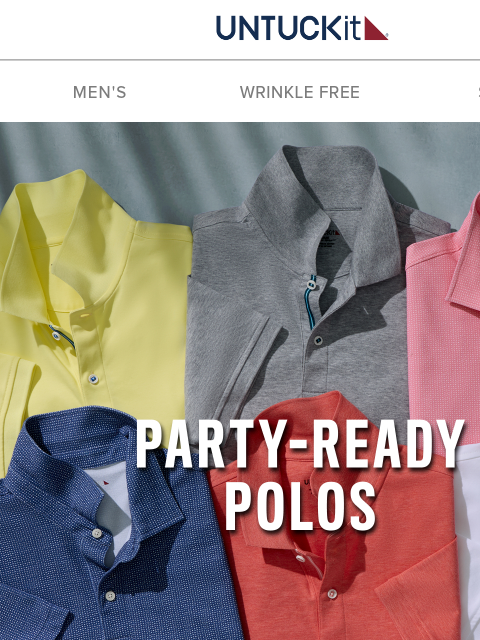 untuckit newsletter: Summer-Ready Polos for the Big Weekend! 🎇
