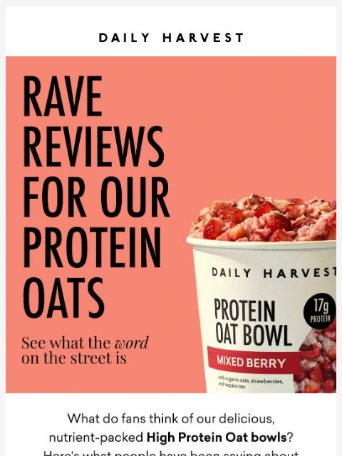 daily-harvest newsletter: “I could eat this every morning”