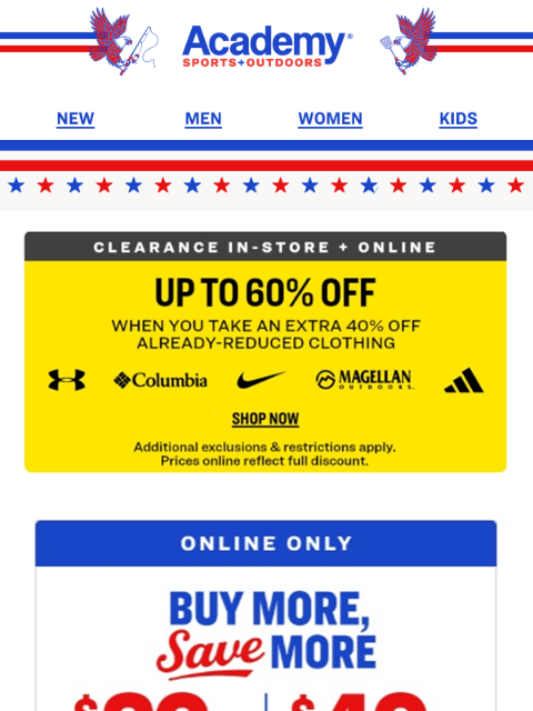 academy newsletter: Just in Time for the 4th! Save up to 60% on Alread...